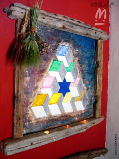 marco madera reciclada