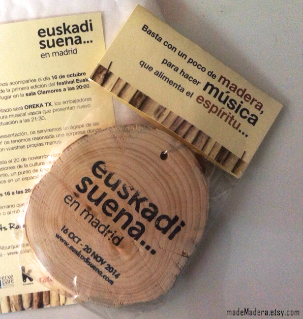 Rodajas Madera Wood Slices Euskadi Madrid Festival Oreka TK